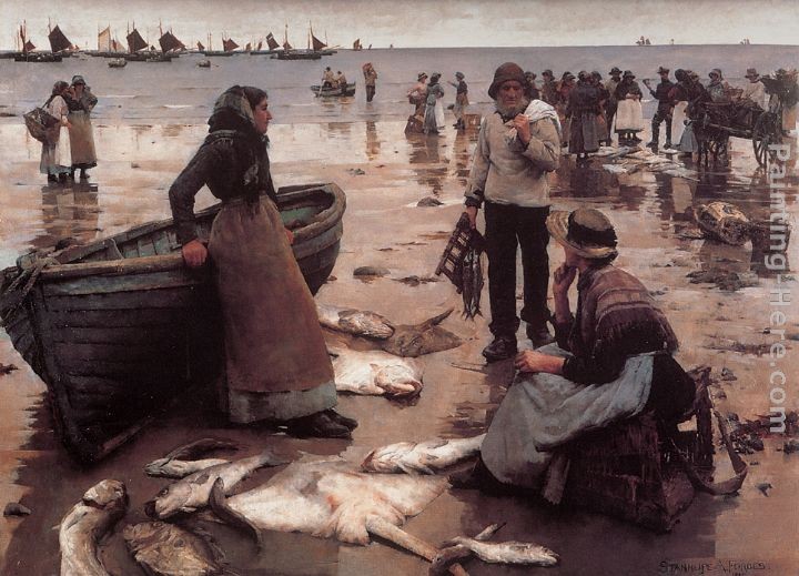 Stanhope Alexander Forbes A Fish Sale on a Cornish Beach